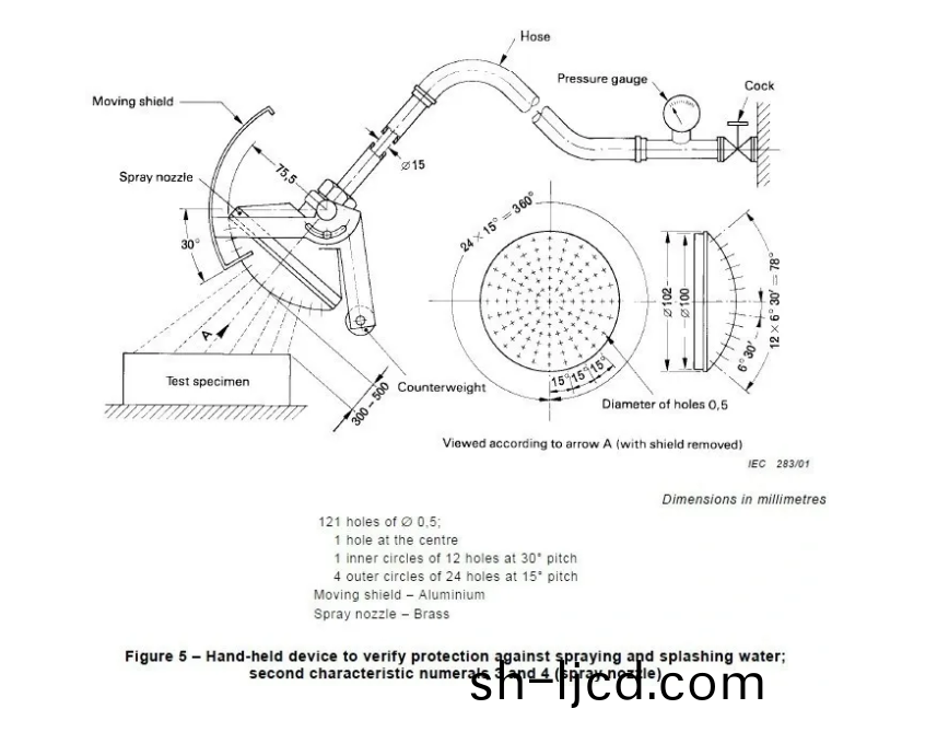 IEC 60529 IPX3/4 handheld brass water spray/splashing nozzles3